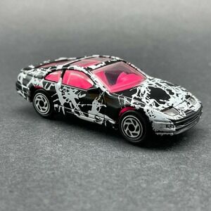 Matchbox Nissan 300 ZX Car Black w/ White Splatter Paint Working Suspension 1/64